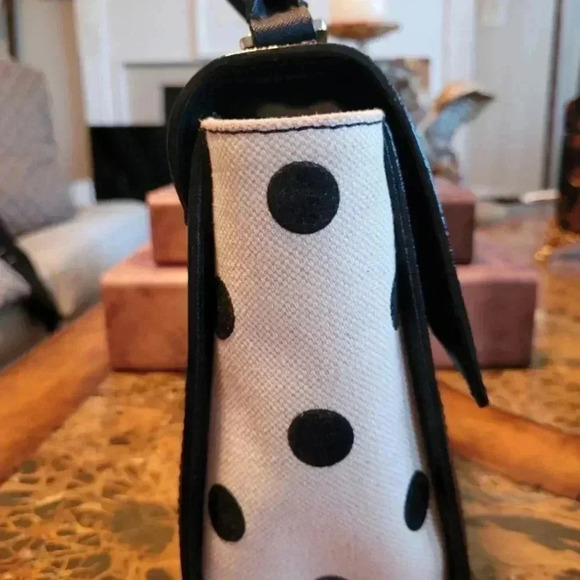 Kate Spade "Host Pick" Black and White Polka Dot Handbag - Picture 4 of 8